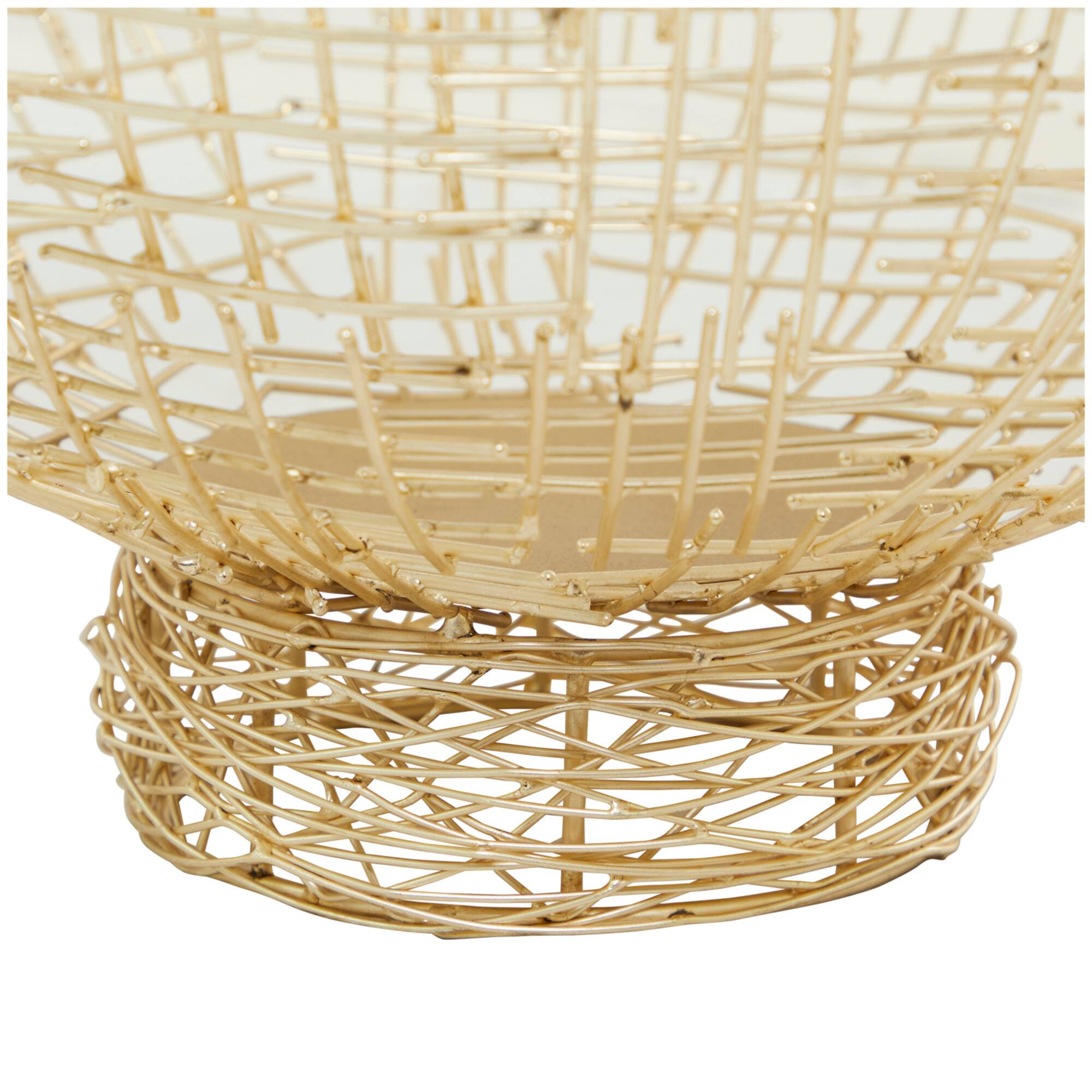 Gold Metal Cross Hatching Decorative Bowl Set